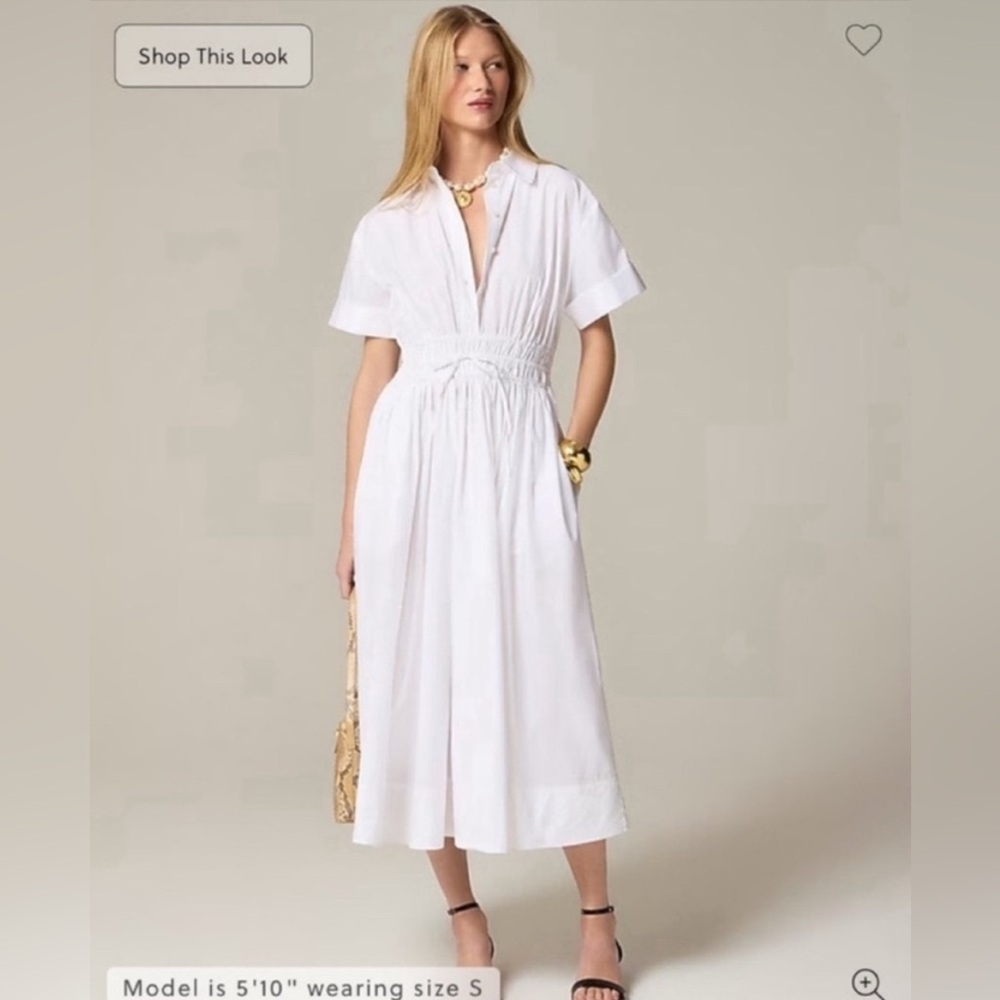J. Crew Elena midi shirtdress in cotton poplin